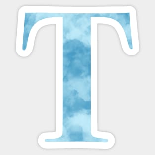 Clouds Blue Sky Initial Letter T Sticker